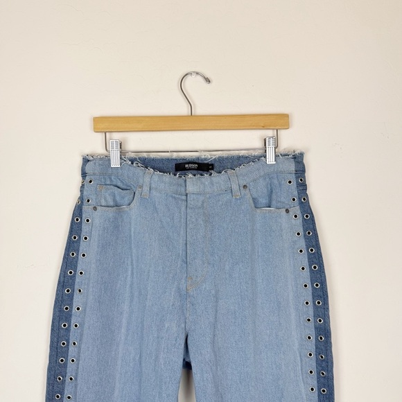 Hudson Jeans Womens Holly High Rise Straight Crop Frayed Hem Grommets - Picture 2 of 13